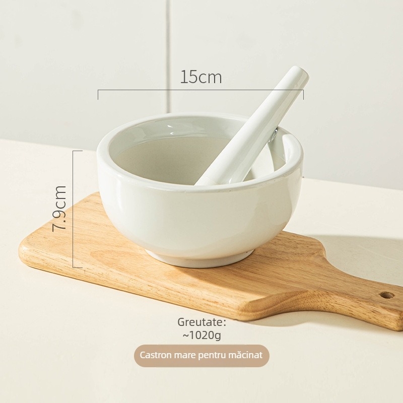 Măcinător ceramic pentru usturoi și ghimbir, design modern minimalist, brand Bole qianli, imprimare logo disponibilă