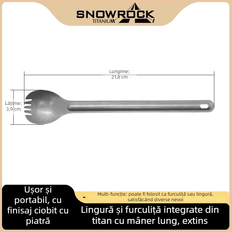 Lingură-furculiță din titan pur, utilizare duală, tacâmuri portabile pentru camping, cântărind aproximativ 23 g, rezistente la temperaturi înalte și la căderi, logo personalizabil