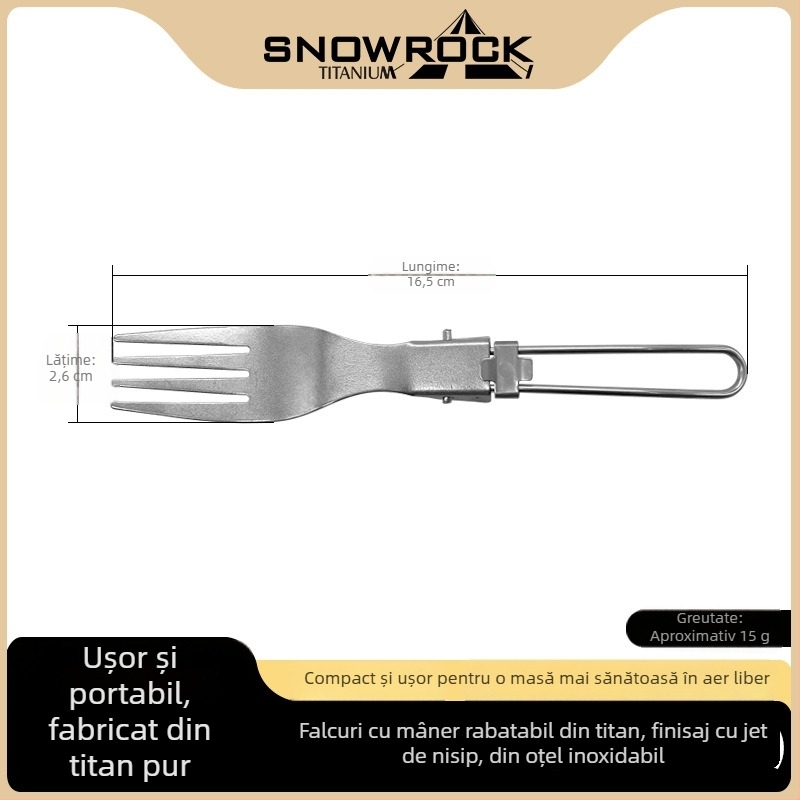 Lingură-furculiță din titan pur, utilizare duală, tacâmuri portabile pentru camping, cântărind aproximativ 23 g, rezistente la temperaturi înalte și la căderi, logo personalizabil