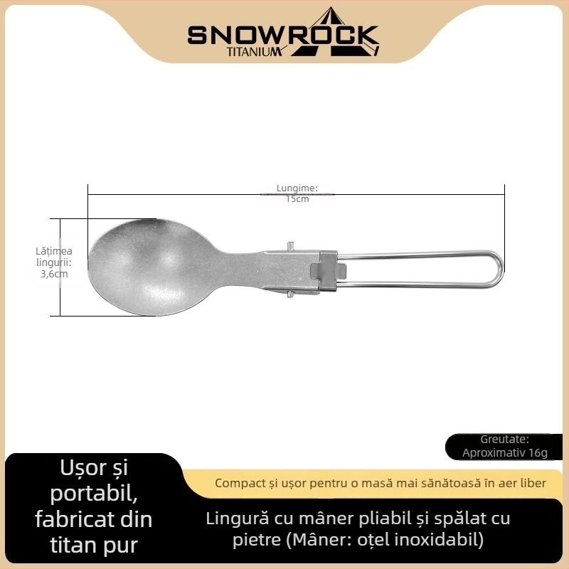 Lingură-furculiță din titan pur, utilizare duală, tacâmuri portabile pentru camping, cântărind aproximativ 23 g, rezistente la temperaturi înalte și la căderi, logo personalizabil