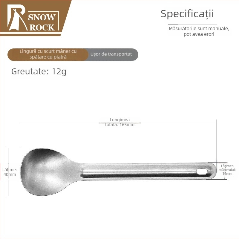 Lingură-furculiță din titan pur, utilizare duală, tacâmuri portabile pentru camping, cântărind aproximativ 23 g, rezistente la temperaturi înalte și la căderi, logo personalizabil