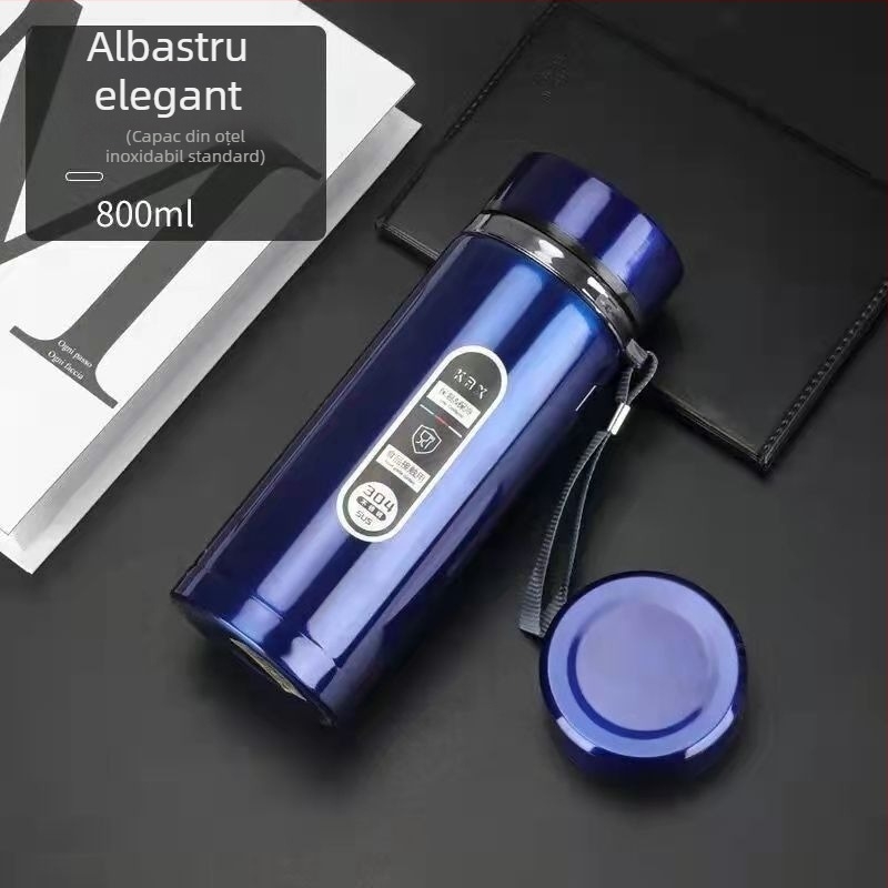 Termos din oțel inoxidabil inteligent pentru afaceri, cu ecran LED tactil, control inteligent, separare ceai-apă, interior 304 / exterior 201, izolație 12–24 h