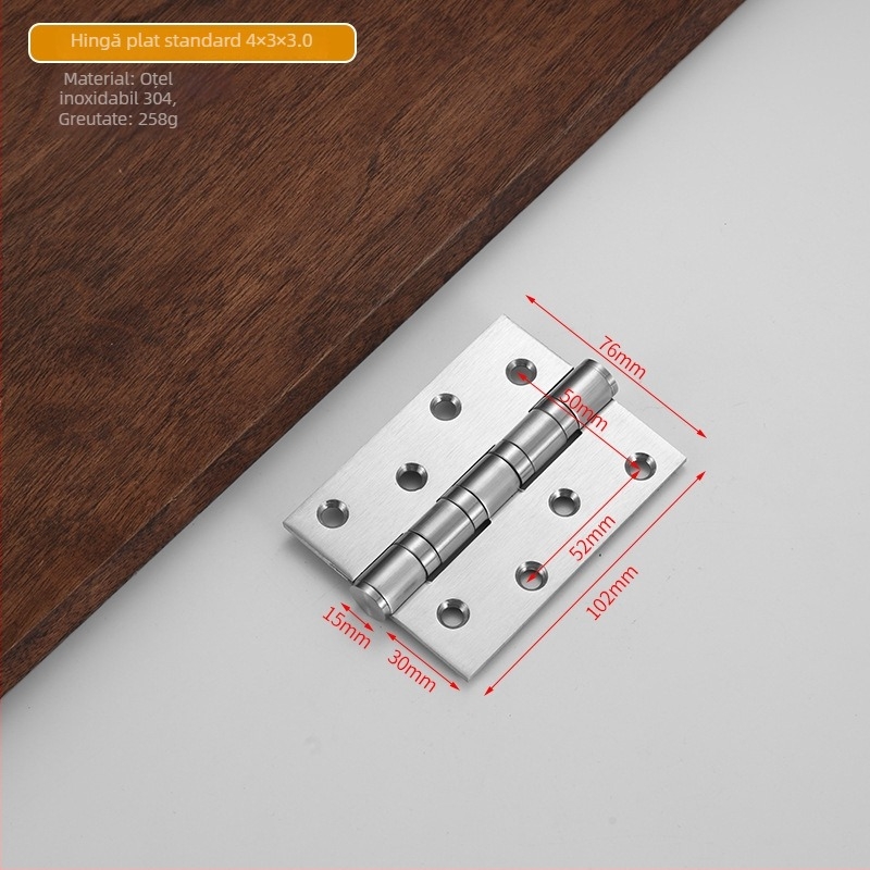 Balamale pentru uși din oțel inoxidabil — model plat; material: oțel inoxidabil; finisaj: lustruit; marcă: Rongshengxing