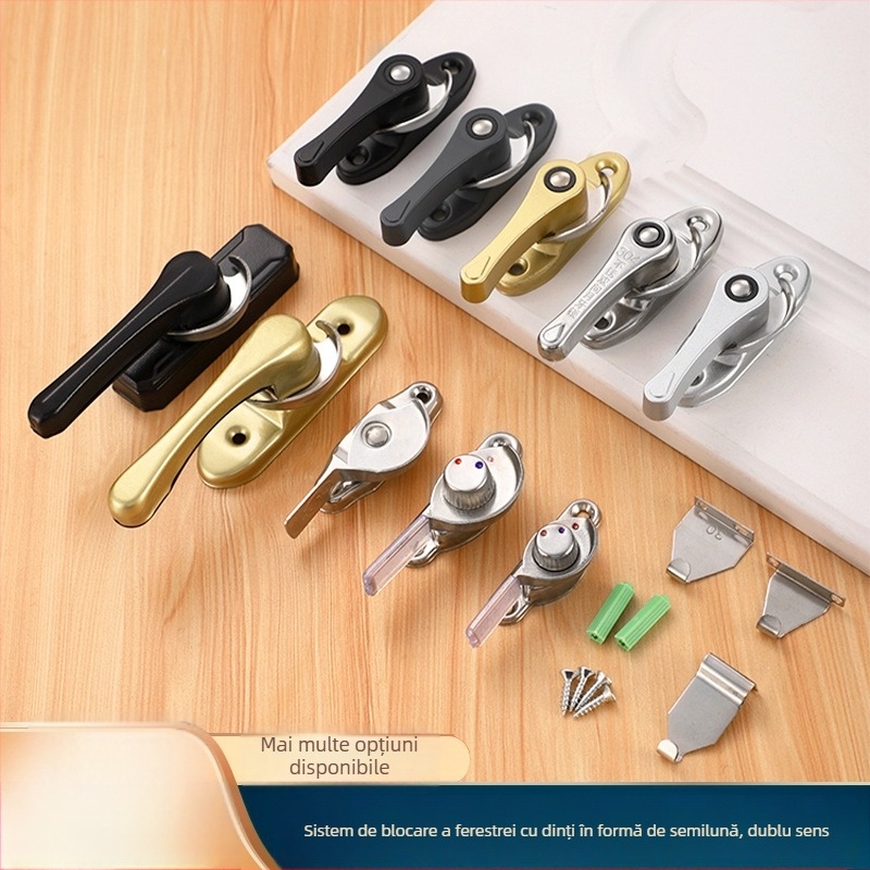 Încuietore semilună Tip B | oțel inoxidabil și oțel plastic | pentru uși și ferestre | stil modern