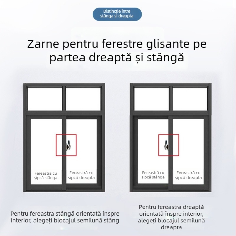 Încuietore semilună Tip B | oțel inoxidabil și oțel plastic | pentru uși și ferestre | stil modern