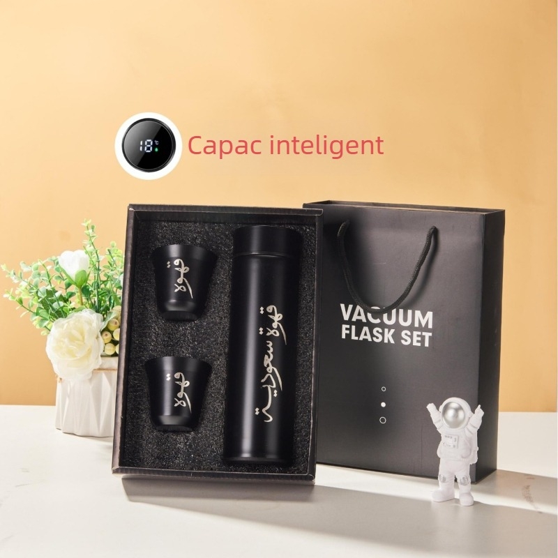 Cană termos cu pereți dubli, compartiment pentru ceai, interior 304 inox, exterior 201 inox, izolație 6–12 ore, cutie cadou