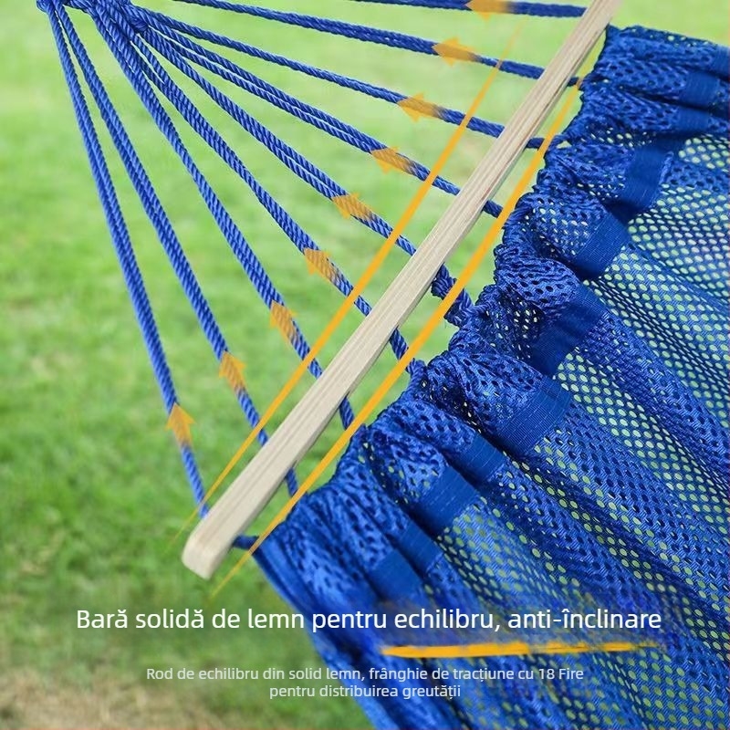 Hamac din țesătură plasă ice silk, respirabil pentru exterior, sarcină 250 kg, greutate 650 g