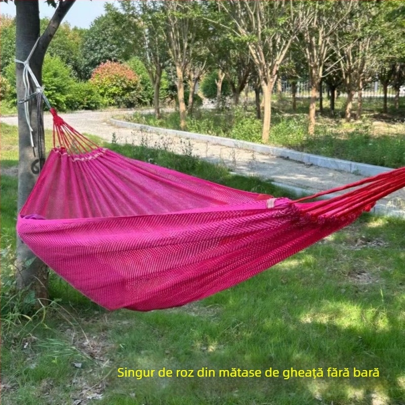 Hamac din țesătură plasă ice silk, respirabil pentru exterior, sarcină 250 kg, greutate 650 g