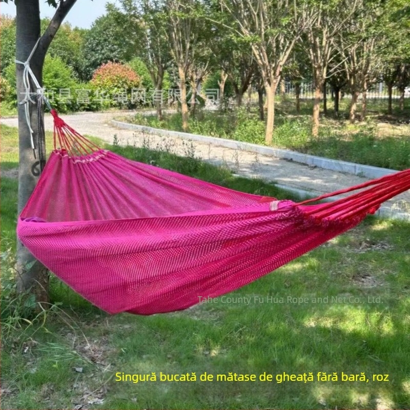 Hamac din țesătură plasă ice silk, respirabil pentru exterior, sarcină 250 kg, greutate 650 g