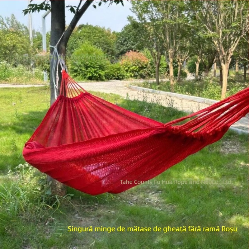 Hamac din țesătură plasă ice silk, respirabil pentru exterior, sarcină 250 kg, greutate 650 g