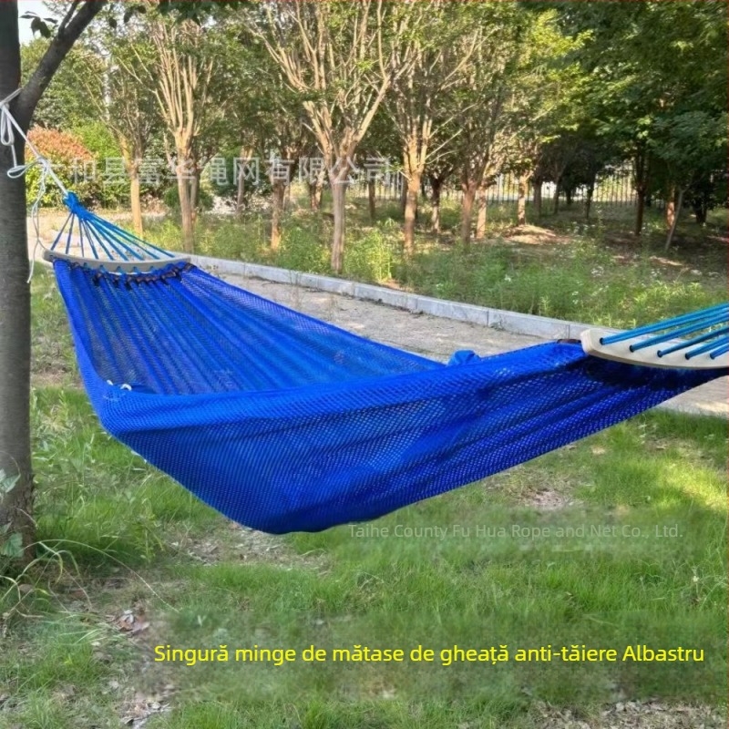 Hamac din țesătură plasă ice silk, respirabil pentru exterior, sarcină 250 kg, greutate 650 g