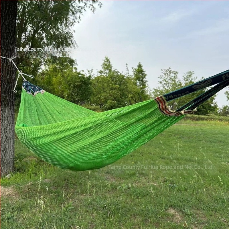 Hamac din țesătură plasă ice silk, respirabil pentru exterior, sarcină 250 kg, greutate 650 g