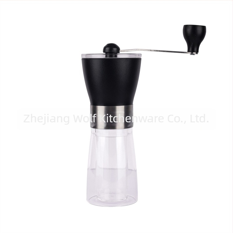 Măcinător de cafea manual, corp din oțel inoxidabil 304, măcinătoare ceramică, portabil, acționat manual