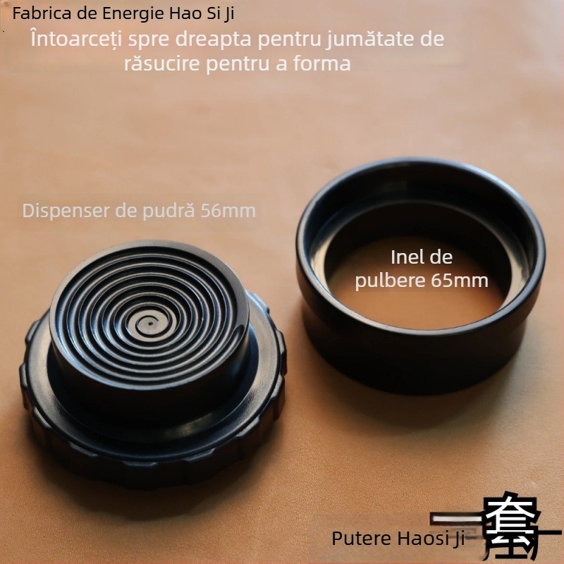 Accesoriu semi-automat pentru moka pot: inel de transfer al prafului în trepte, dozator de praf și presă pentru cafea – protecție împotriva împrăștierii prafului, prevenire a vărsării