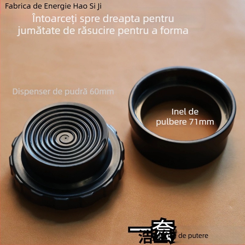 Accesoriu semi-automat pentru moka pot: inel de transfer al prafului în trepte, dozator de praf și presă pentru cafea – protecție împotriva împrăștierii prafului, prevenire a vărsării