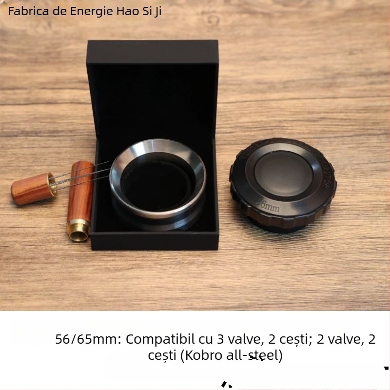 Accesoriu semi-automat pentru moka pot: inel de transfer al prafului în trepte, dozator de praf și presă pentru cafea – protecție împotriva împrăștierii prafului, prevenire a vărsării