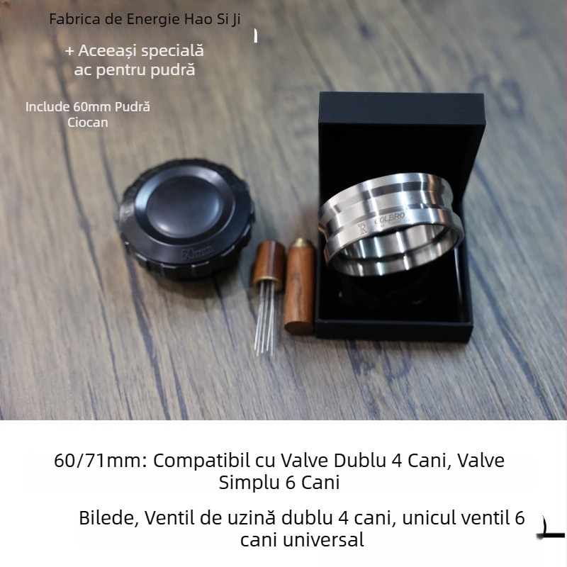 Accesoriu semi-automat pentru moka pot: inel de transfer al prafului în trepte, dozator de praf și presă pentru cafea – protecție împotriva împrăștierii prafului, prevenire a vărsării