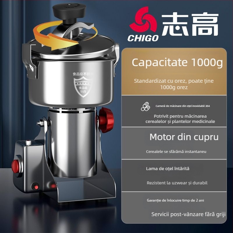 Barley Pulverizator de uz casnic – măcinare fină prin zdrobire; potrivit pentru boabe de cafea, plante medicinale chineze și cereale