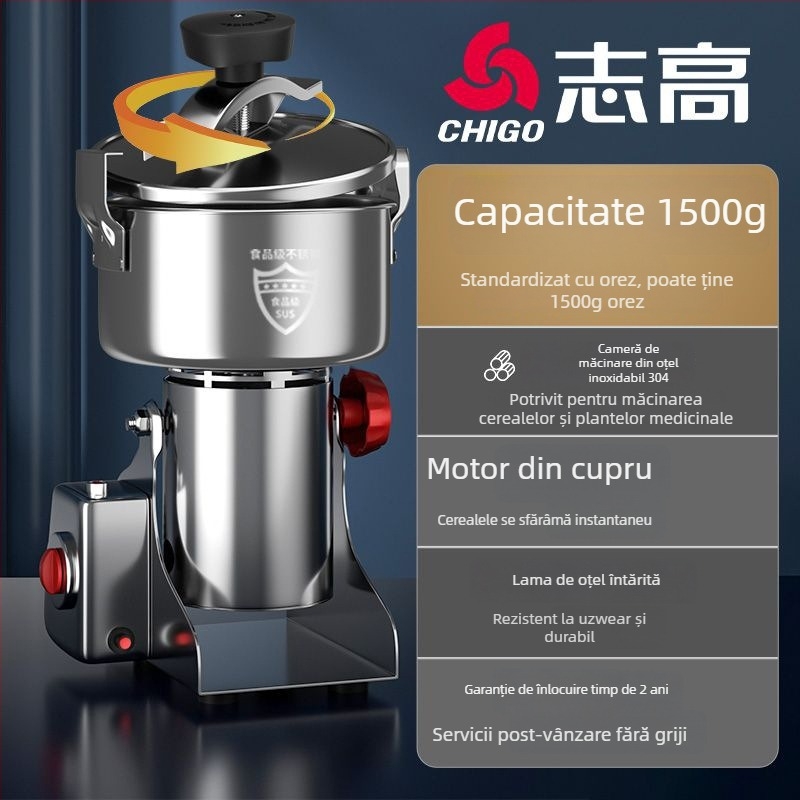 Barley Pulverizator de uz casnic – măcinare fină prin zdrobire; potrivit pentru boabe de cafea, plante medicinale chineze și cereale