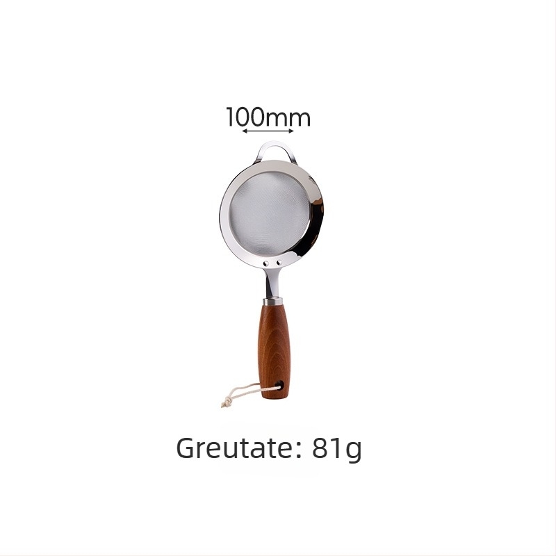 Jueshi Bățător pentru ouă cu mâner din lemn și separator de gălbenuș – Instrument din oțel inoxidabil, cu suport staționar, pentru bătut ouă, separare gălbenuș și filtrare pentru hrana bebelușilor