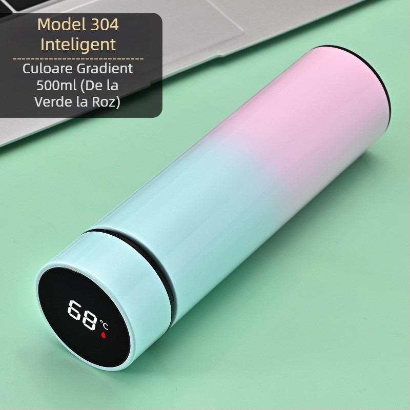 Cana termică, interior din oțel inoxidabil 304, exterior din oțel inoxidabil 201, izolare 12–24 ore, personalizabilă cu logo imprimat