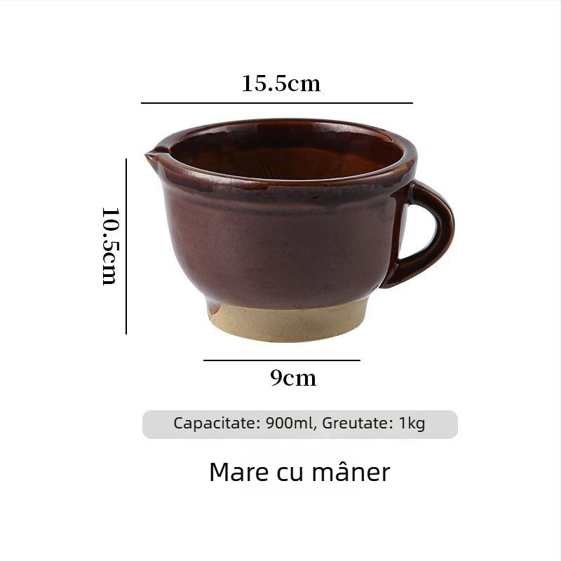 Mortar and pestle set for home use with wooden pestle, dense-tooth pattern, versatile grinder for chili peppers, century egg, garlic, and rice paste.