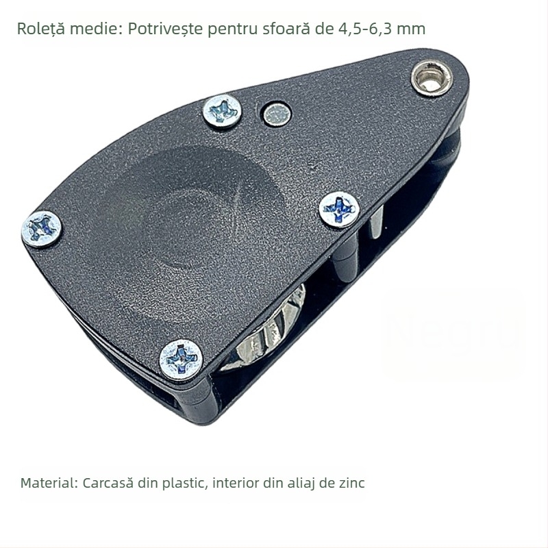 Rola de tensionare a frânghiei pentru cort – compatibilă cu 4,5–6,3 mm, ABS exterior, aliaj zinc interior
