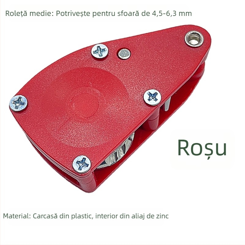 Rola de tensionare a frânghiei pentru cort – compatibilă cu 4,5–6,3 mm, ABS exterior, aliaj zinc interior