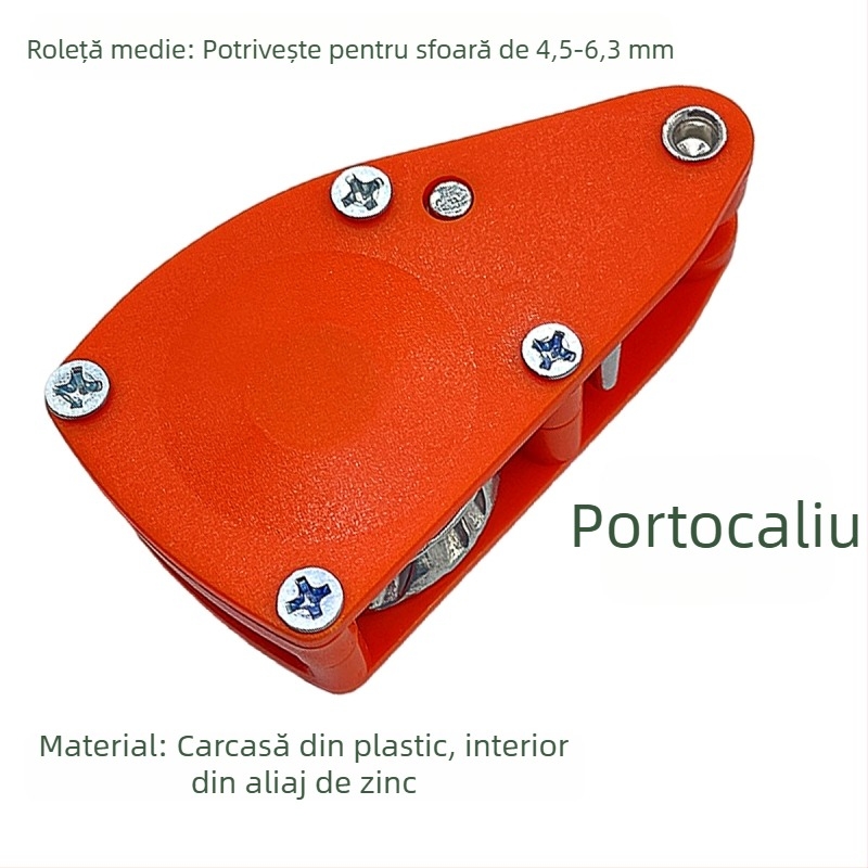 Rola de tensionare a frânghiei pentru cort – compatibilă cu 4,5–6,3 mm, ABS exterior, aliaj zinc interior