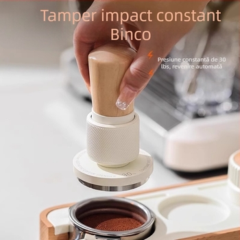 Tamper de cafe Bincoo, din oțel inoxidabil 304 + arțar tare + aliaj de aluminiu, stil modern minimalist, stil simplu