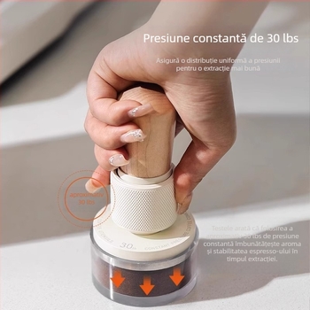 Tamper de cafe Bincoo, din oțel inoxidabil 304 + arțar tare + aliaj de aluminiu, stil modern minimalist, stil simplu