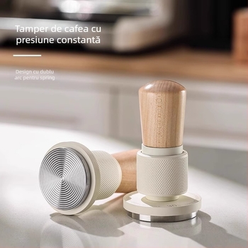 Tamper de cafe Bincoo, din oțel inoxidabil 304 + arțar tare + aliaj de aluminiu, stil modern minimalist, stil simplu