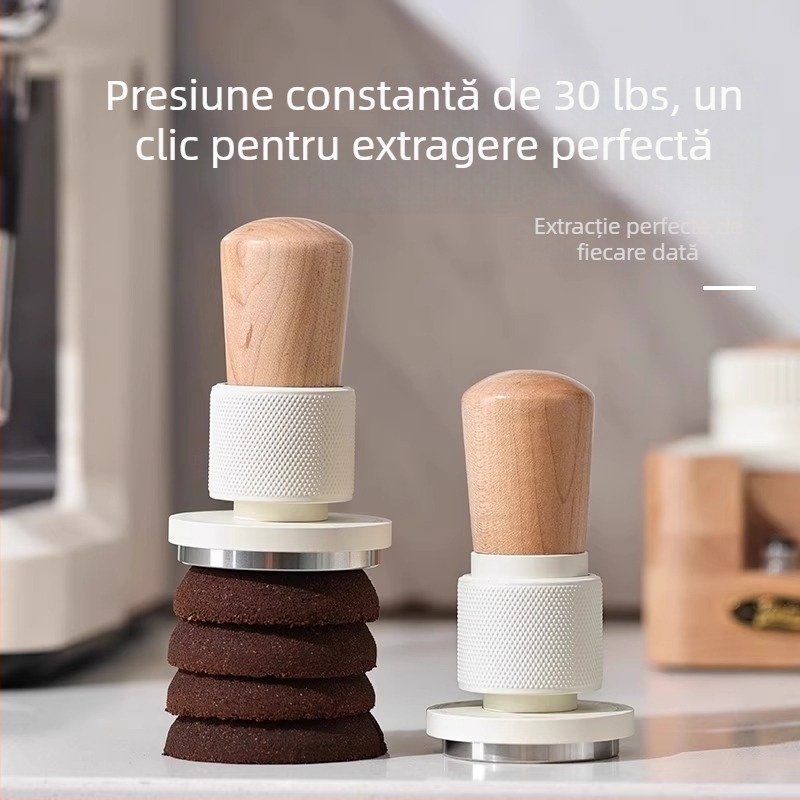 Tamper de cafe Bincoo, din oțel inoxidabil 304 + arțar tare + aliaj de aluminiu, stil modern minimalist, stil simplu
