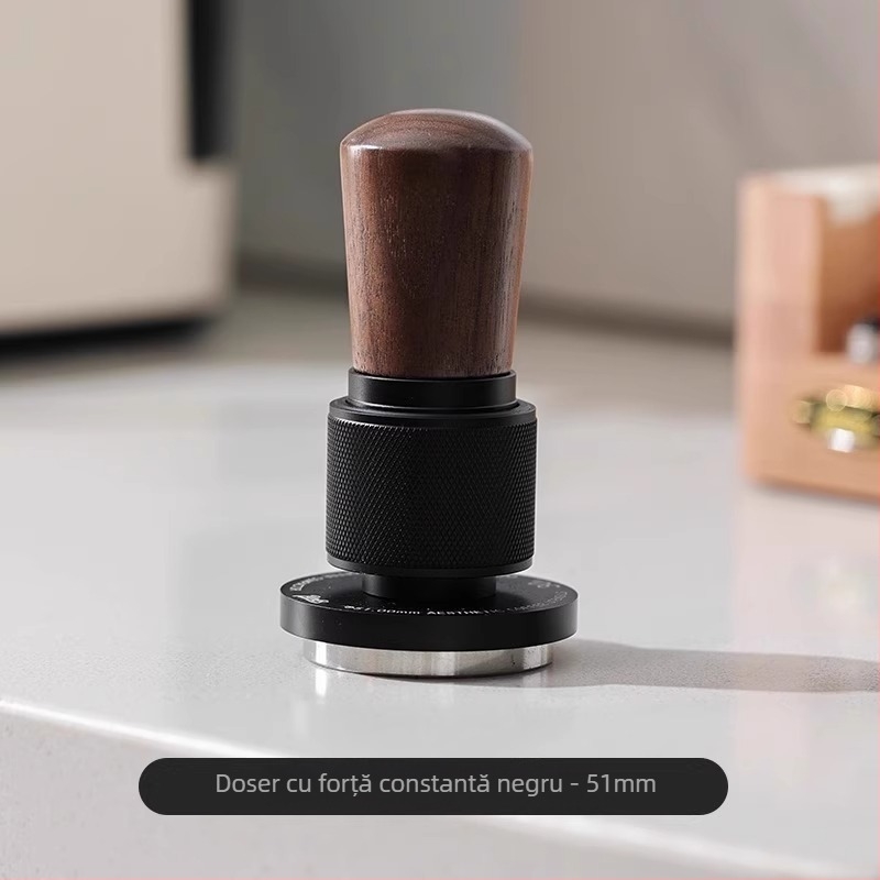 Tamper de cafe Bincoo, din oțel inoxidabil 304 + arțar tare + aliaj de aluminiu, stil modern minimalist, stil simplu