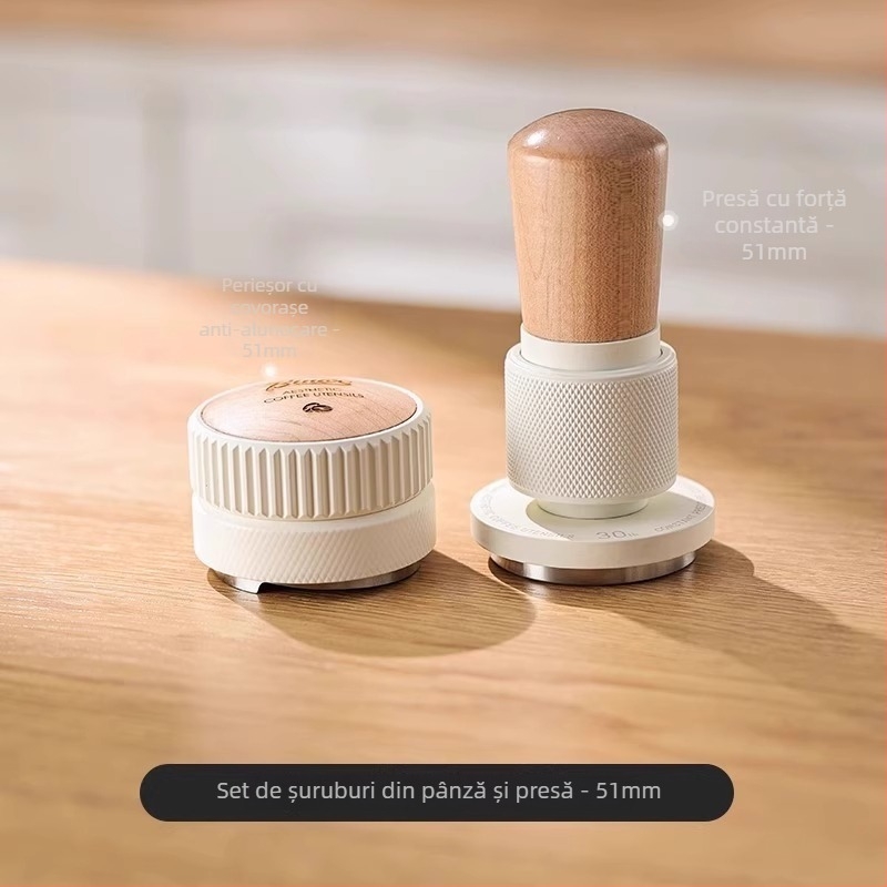 Tamper de cafe Bincoo, din oțel inoxidabil 304 + arțar tare + aliaj de aluminiu, stil modern minimalist, stil simplu
