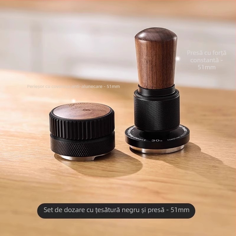 Tamper de cafe Bincoo, din oțel inoxidabil 304 + arțar tare + aliaj de aluminiu, stil modern minimalist, stil simplu