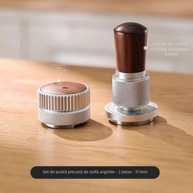 Tamper de cafe Bincoo, din oțel inoxidabil 304 + arțar tare + aliaj de aluminiu, stil modern minimalist, stil simplu