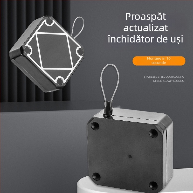 Închizător de uși, fără găuri, simplu, ușor, corp ABS, Închizător simplu de uși, mecanism pentru uși și ferestre