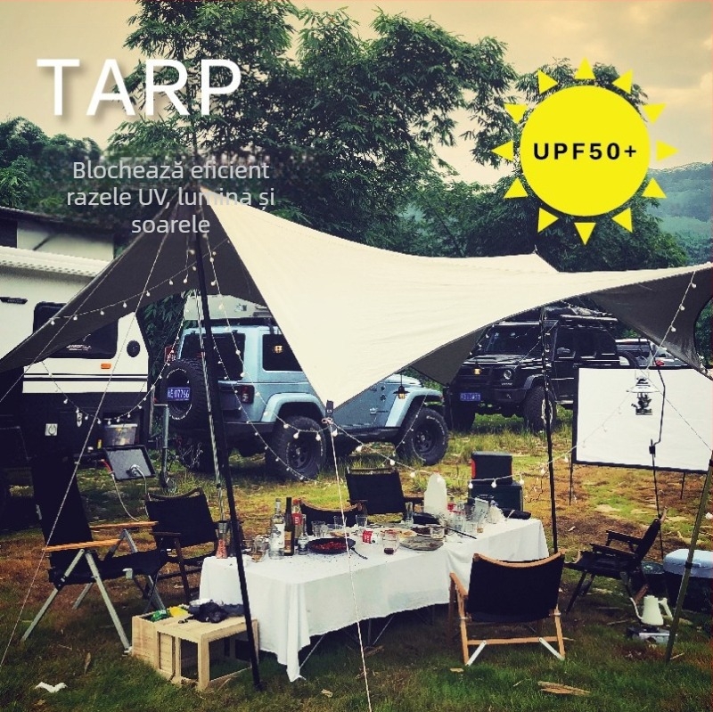 Tendă de camping în aer liber, cu formă de fluture, material Oxford, impermeabilitate 3000mm, montaj manual, cadru din fier