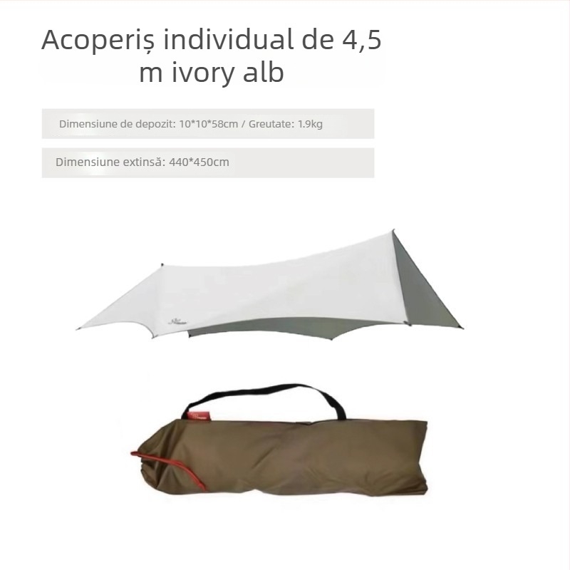 Tendă de camping în aer liber, cu formă de fluture, material Oxford, impermeabilitate 3000mm, montaj manual, cadru din fier