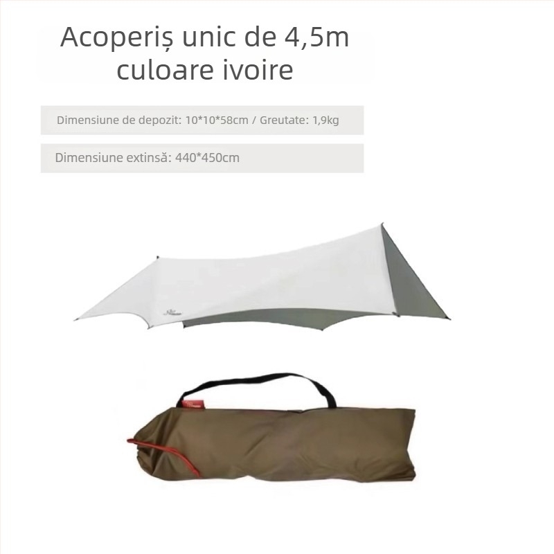 Tendă de camping în aer liber, cu formă de fluture, material Oxford, impermeabilitate 3000mm, montaj manual, cadru din fier