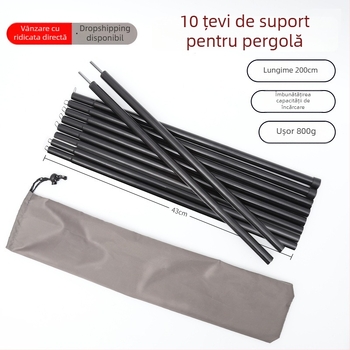 Set bețe de susținere pentru cort/baldachin, 5 secțiuni, 10 secțiuni, din fier, greutate 900 g, DAWN TRIP/Liver
