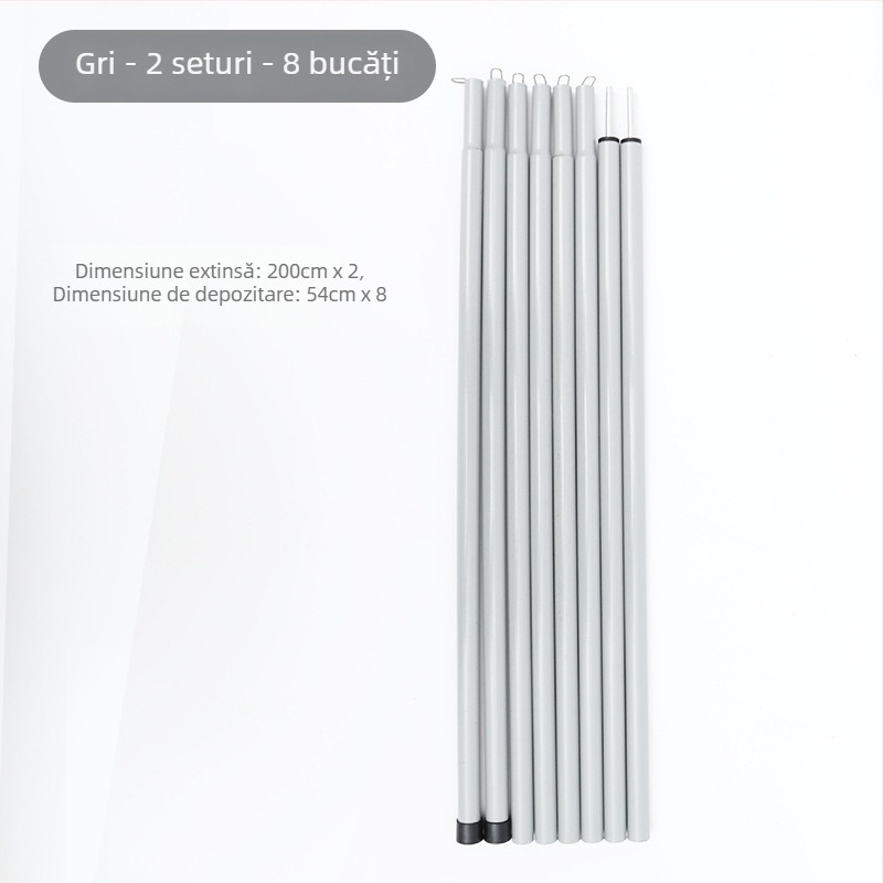 Set bețe de susținere pentru cort/baldachin, 5 secțiuni, 10 secțiuni, din fier, greutate 900 g, DAWN TRIP/Liver
