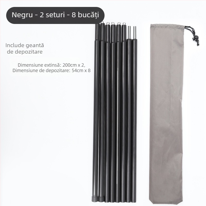 Set bețe de susținere pentru cort/baldachin, 5 secțiuni, 10 secțiuni, din fier, greutate 900 g, DAWN TRIP/Liver