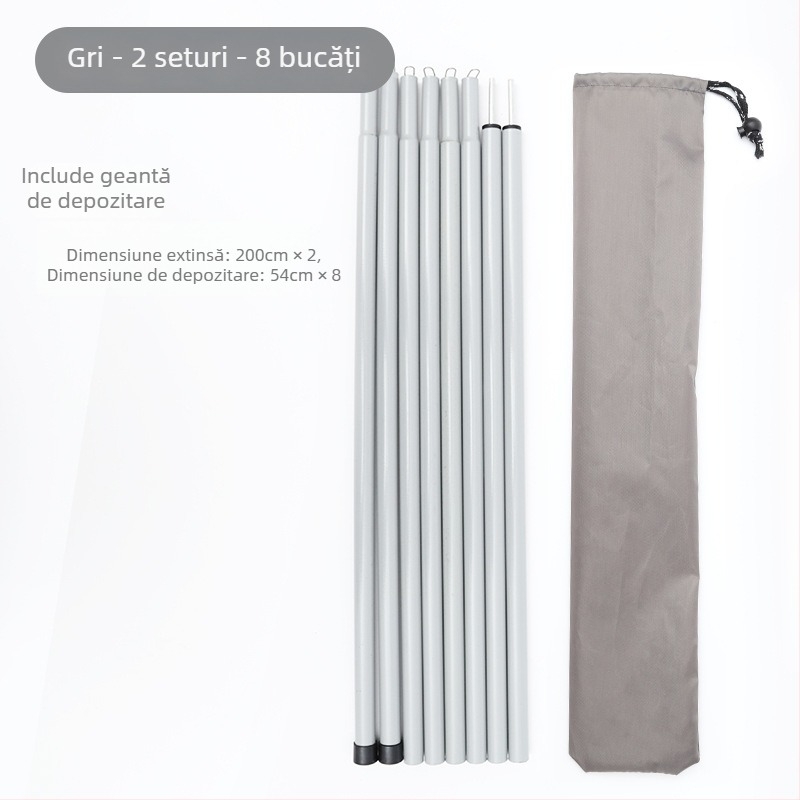 Set bețe de susținere pentru cort/baldachin, 5 secțiuni, 10 secțiuni, din fier, greutate 900 g, DAWN TRIP/Liver