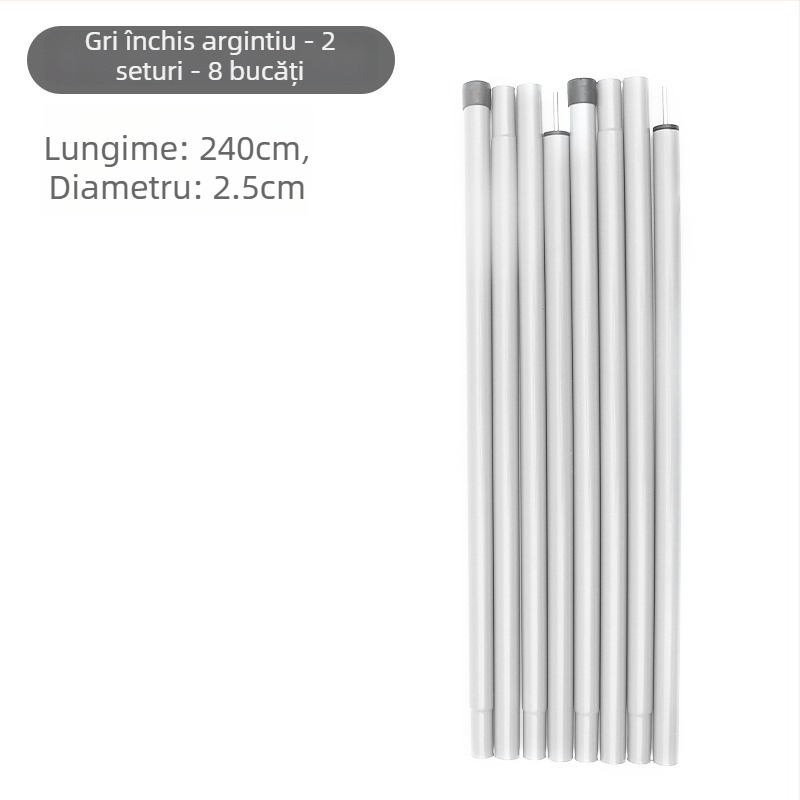 Set bețe de susținere pentru cort/baldachin, 5 secțiuni, 10 secțiuni, din fier, greutate 900 g, DAWN TRIP/Liver