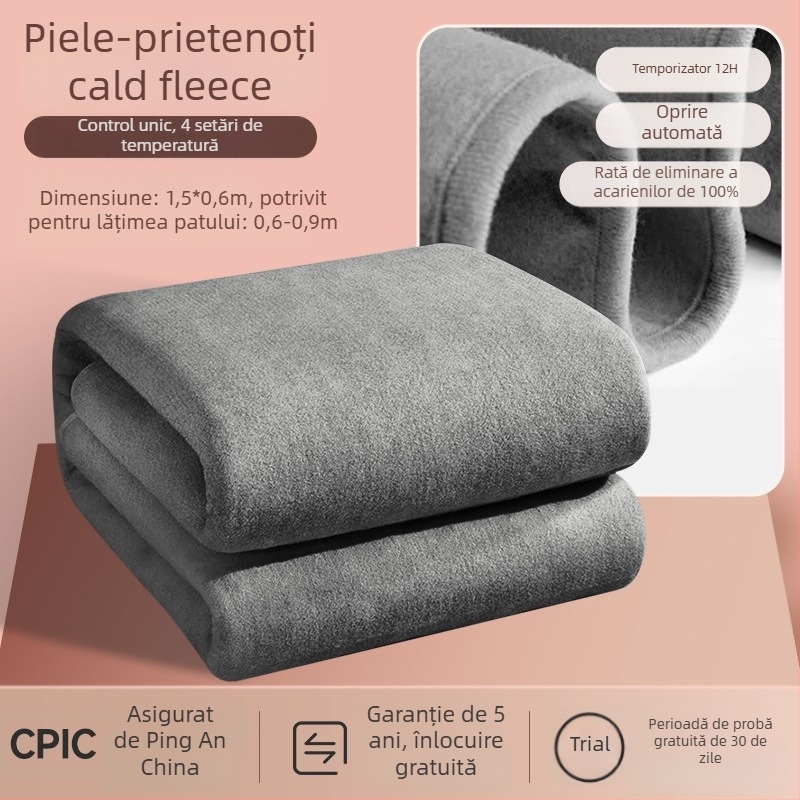 Pătură electrică Antarctic, stil Nordic, material nețesut, alimentare AC, greutate 1500 g