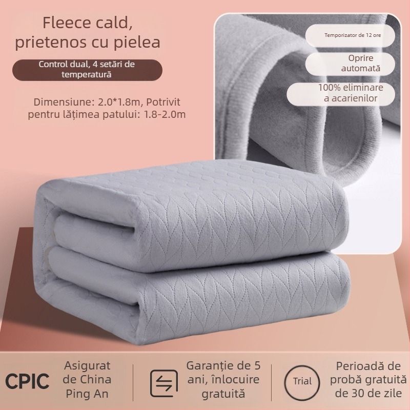 Pătură electrică Antarctic, stil Nordic, material nețesut, alimentare AC, greutate 1500 g
