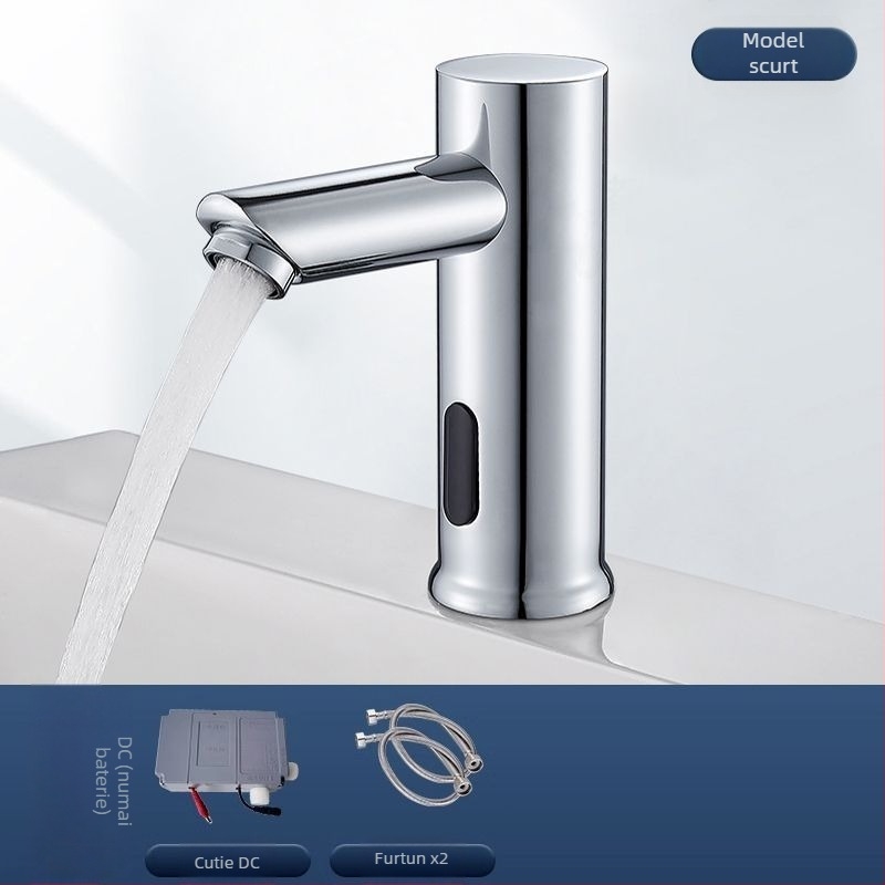 Robinet de chiuvetă cu senzor pentru blat – disc ceramic, monocomandă, activare prin senzor, oțel inoxidabil