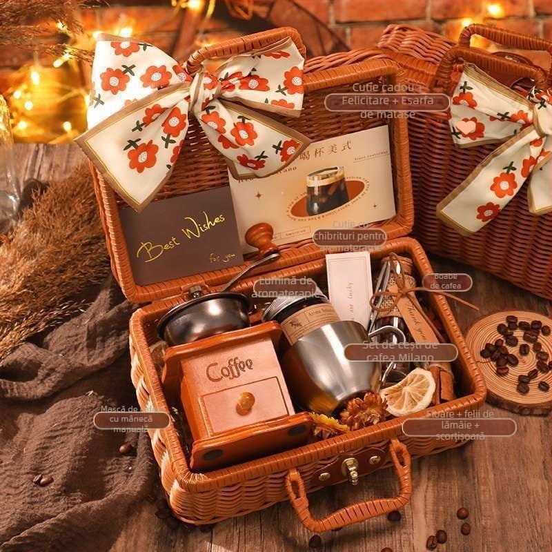 Râșniță de cafea manuală și aparat de cafea cu acționare manuală – toate într-un singur set portabil pentru uz casnic (manual, acționare manuală, toate într-unul, portabil, uz casnic)